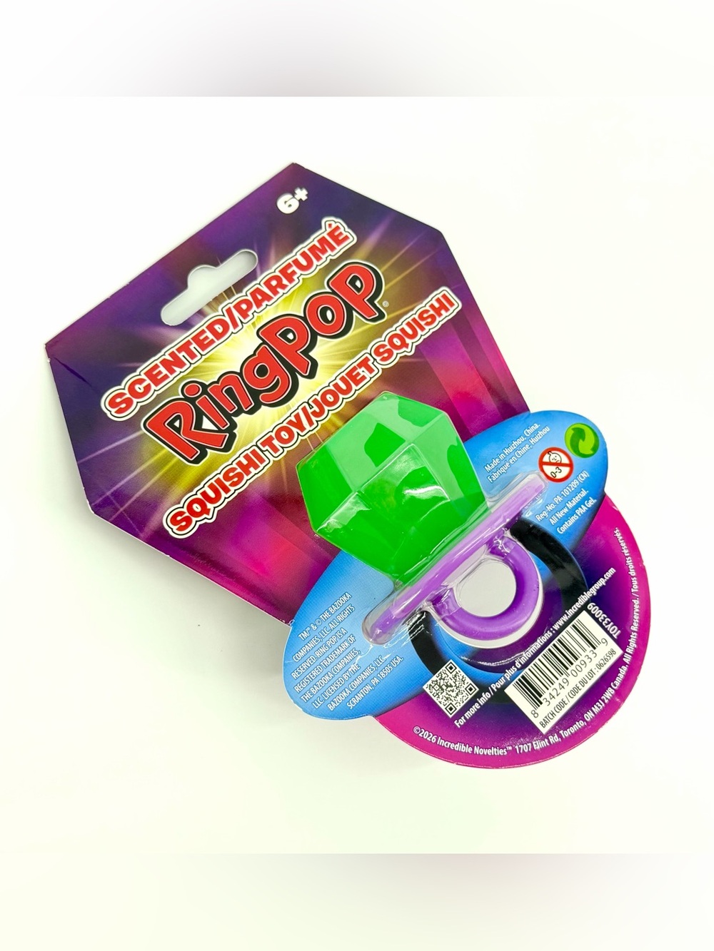 Ring Pop Scented Squishi Toy Green Purple Fidget Sensory NEW